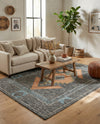 Caspian Wool Collection Area Rug - Ephesus Rectangle Charcoal Gray  lifestyle 17