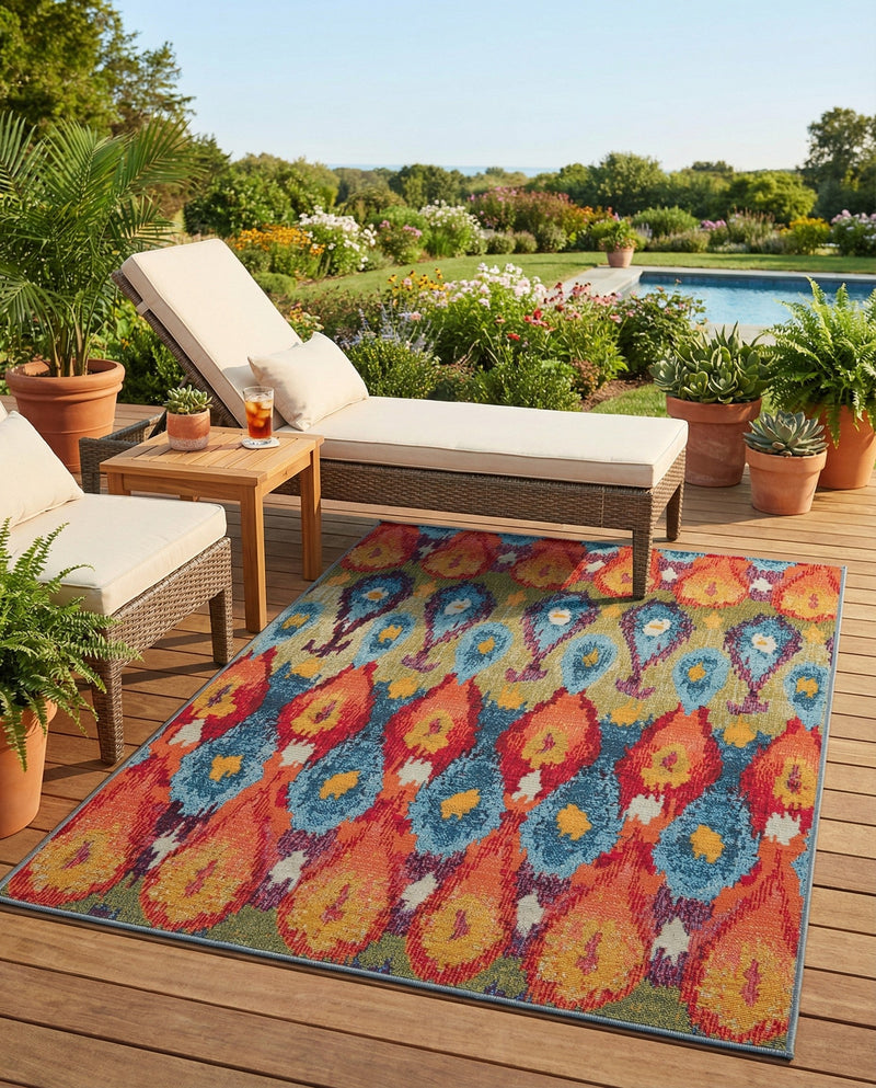 Urban Terrace Collection Area Rug -  Compass Rectangle Multi  lifestyle 38