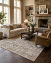 Coastal Manor Collection Area Rug -  Wavecrest Rectangle Beige  lifestyle 8