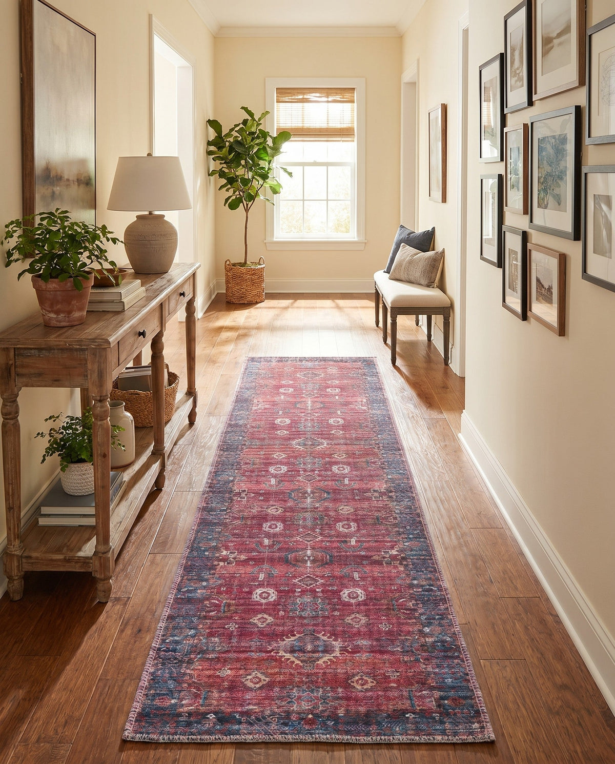 Zahara Oasis Collection Area Rug -  Ouarzazate Runner Antique Red  lifestyle 83