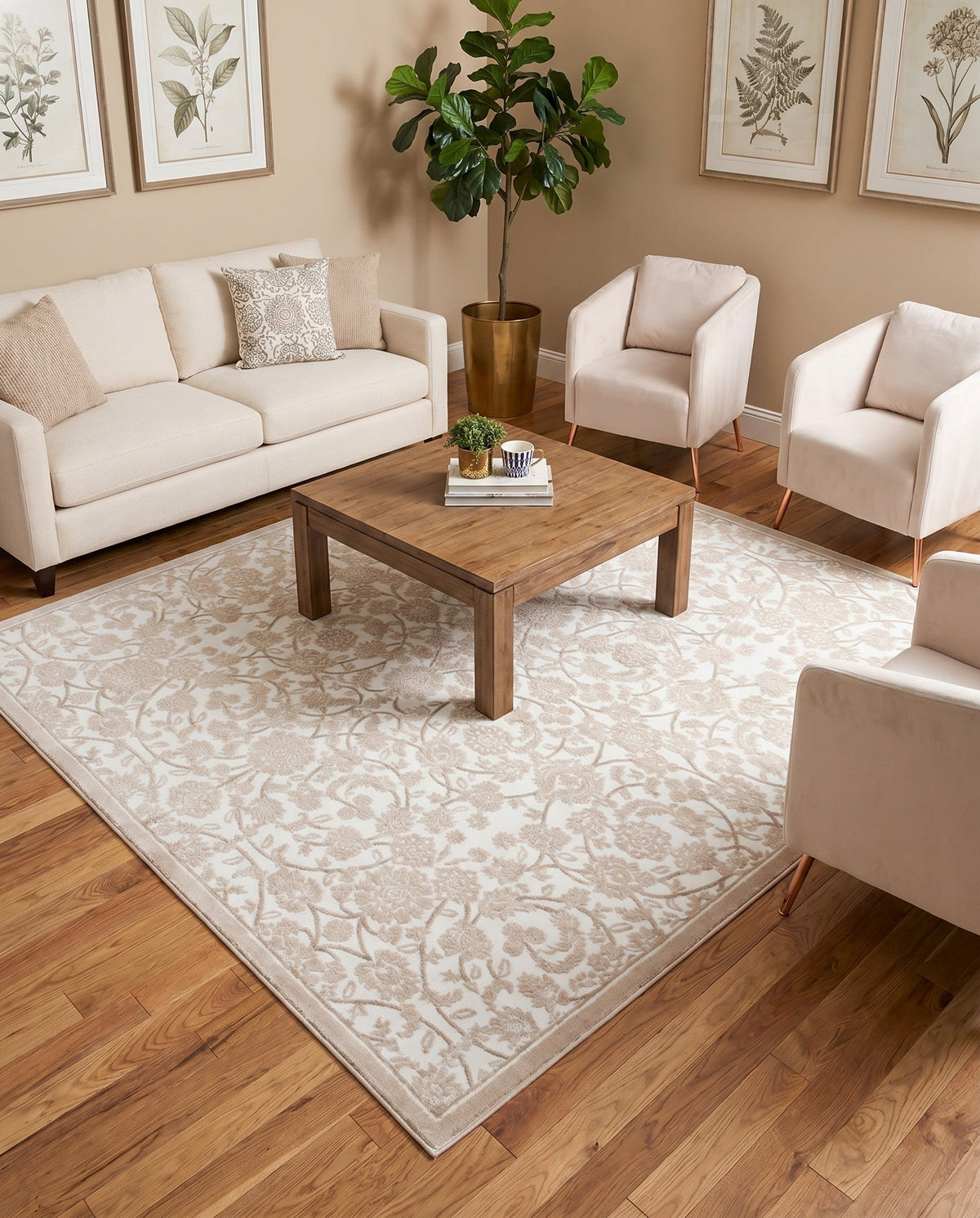 Andes Summit Collection Area Rug -  Chimborazo Square Snow White  lifestyle 75