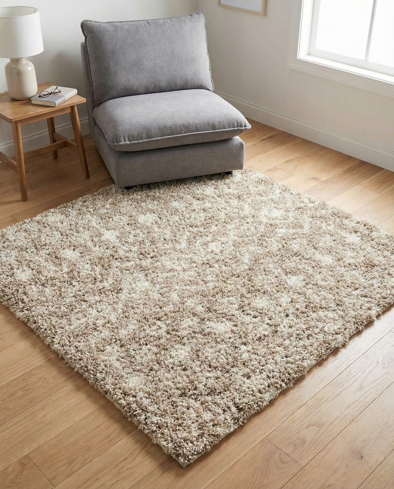 Berber Lattice Shag Collection Area Rug - Atlas (Light Brown) Square Light Brown  lifestyle 36