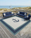 Seaside Haven Rugs Collection Area Rug -  Coralreef Square Navy Blue  lifestyle 62