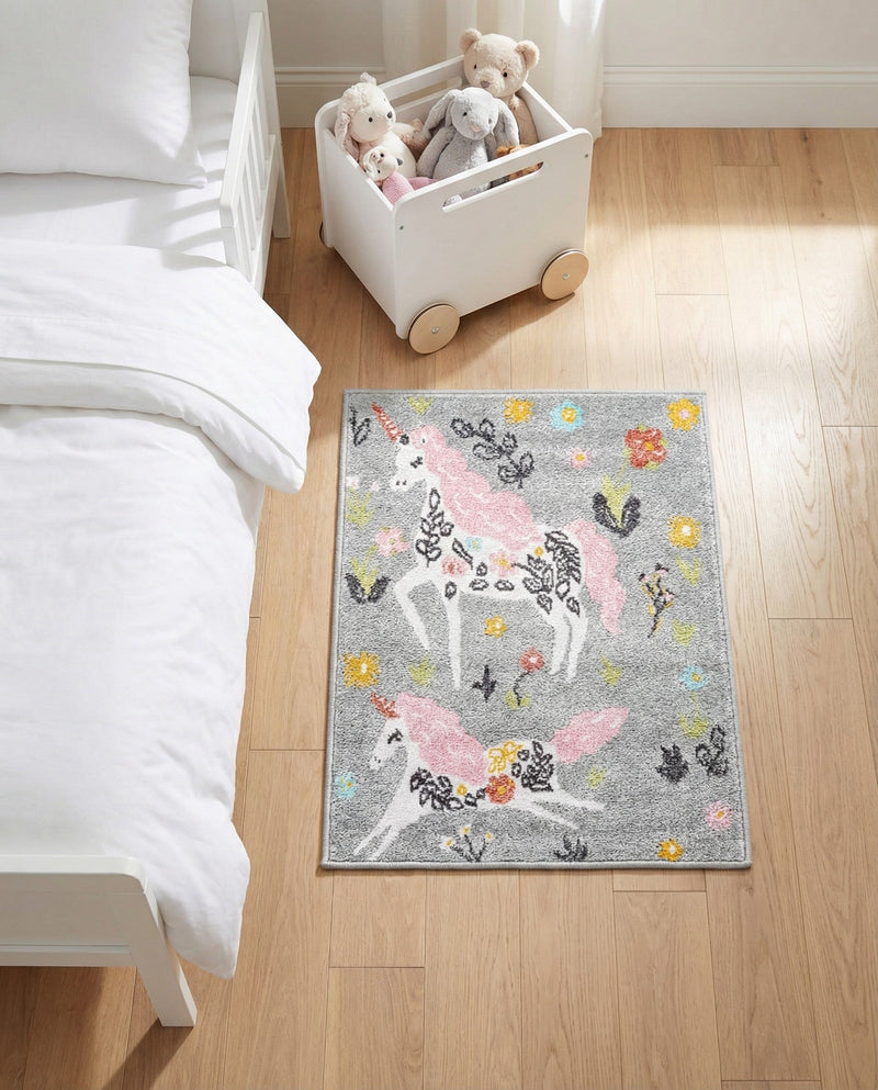 Wonder Tykes Collection Area Rug -  Hued Rectangle Gray  lifestyle 4