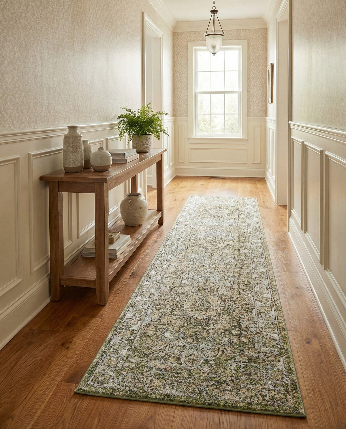 Savannah Soiree Collection Area Rug -  Everglade (Green) Runner Green  lifestyle 96