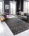 Hollywood Luxe Collection Area Rug - Sunset (Gray Silver) Rectangle Gray Silver  lifestyle 8