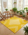 Seychelles Stripes Collection Area Rug - Mahe (Yellow) Square Yellow  lifestyle 29