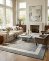 Savannah Borders Wool Collection Area Rug - Chatham Rectangle Earl Gray  lifestyle 33