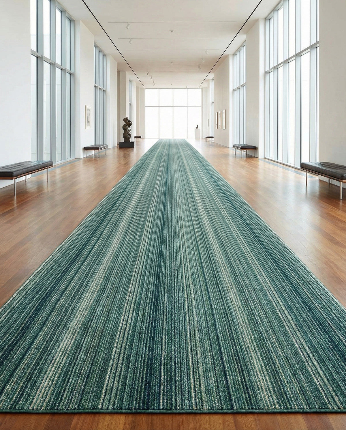 Jewel Oasis Collection Area Rug - Sapphire (Green) Runner Green  lifestyle 147