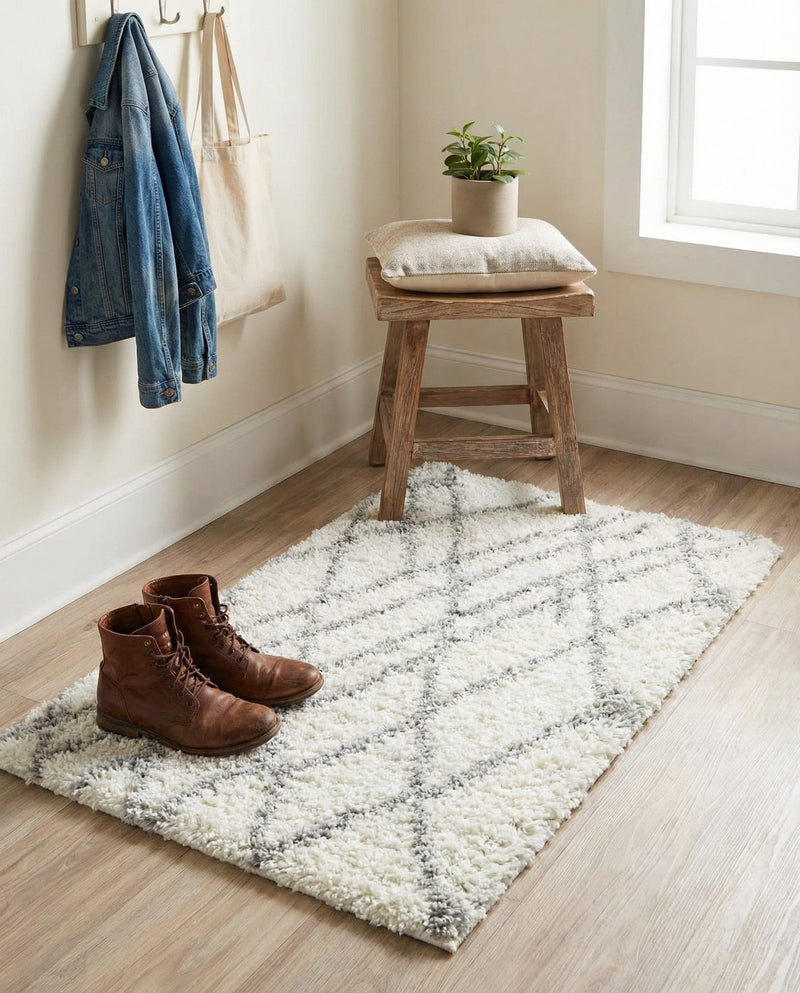 Cozy Haven Shag Collection Area Rug - Serenity (Ivory) Rectangle Ivory  lifestyle 7