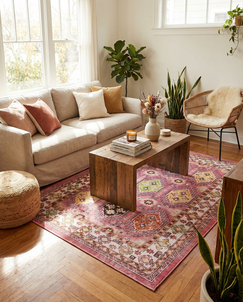 Copenhagen Comfort Collection Area Rug -  Sønderborg Rectangle Rose  lifestyle 18