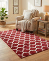 Lattice Gardens Collection Area Rug -  Bloomfield (Dark Terracotta) Rectangle Dark Terracotta  lifestyle 21