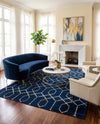 Hollywood Luxe Collection Area Rug - Sunset (Navy Blue Gold) Rectangle Navy Blue Gold  lifestyle 4