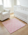 Trellis Mosaic Collection Area Rug -  Pergolatown (Light Pink) Square Light Pink  lifestyle 45