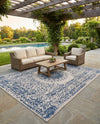 Patio Heritage Collection Area Rug -  Lafayette (Blue) Rectangle Blue  lifestyle 28
