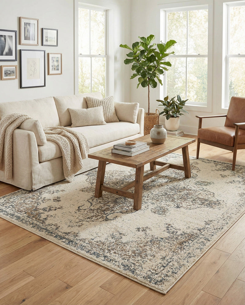 Gobi Sands Collection Area Rug -  Lop Rectangle Cream  lifestyle 12