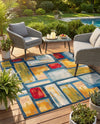 Urban Terrace Collection Area Rug -  Portico Square Multi  lifestyle 82