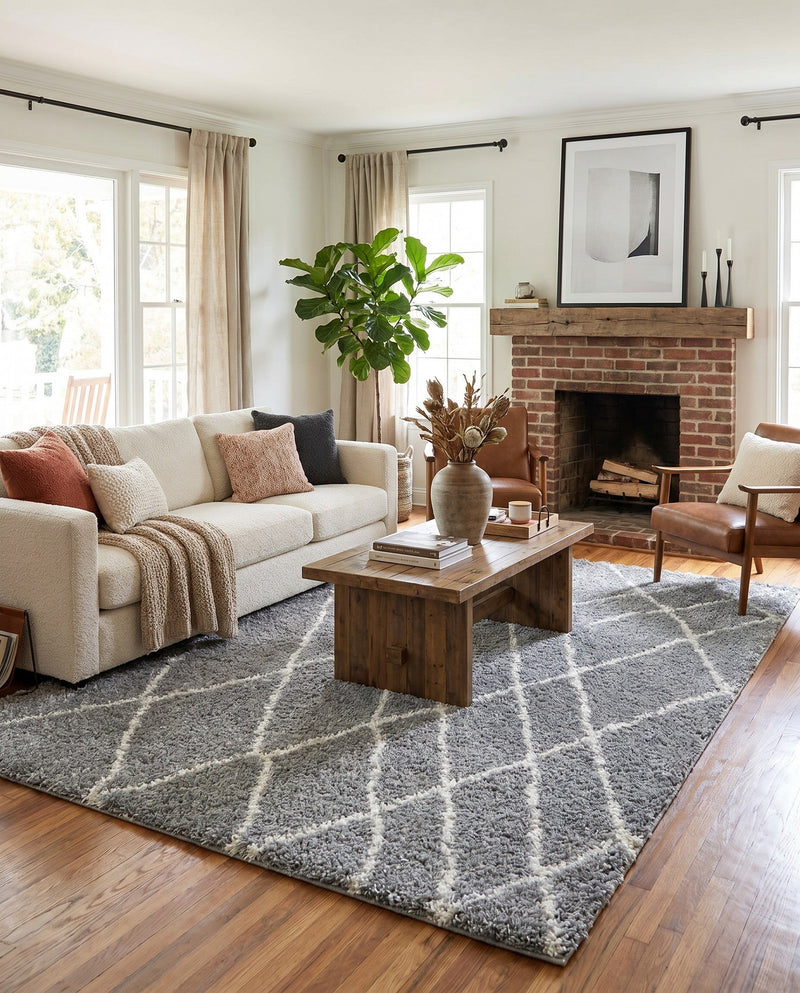 Cozy Haven Shag Collection Area Rug - Serenity (Cloud Gray) Rectangle Cloud Gray  lifestyle 17