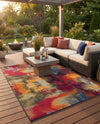 Urban Terrace Collection Area Rug -  Atrium Rectangle Multi  lifestyle 70