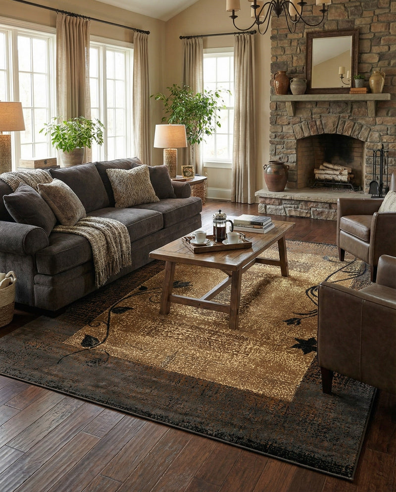 Bistro Lounge Collection Area Rug -  Affogato Rectangle Beige  lifestyle 18