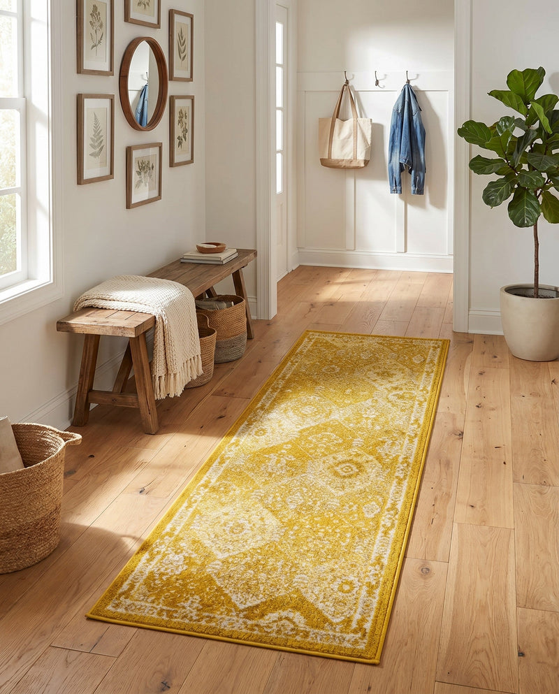 Brighton Terrace Collection Area Rug -  Rottingdean (Yellow) Runner Yellow  lifestyle 49