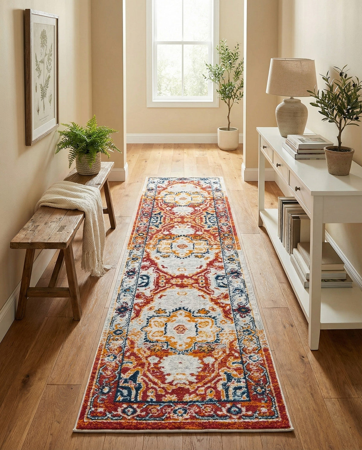 Parisian Elegance Collection Area Rug - Versailles (Rust Red) Runner Rust Red  lifestyle 99
