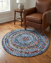 Woven Udaipur Collection Area Rug - Sahara Round Blue and Multi  lifestyle 72