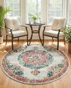 Brighton Terrace Collection Area Rug - Hove (Ivory) Round Ivory  lifestyle 70