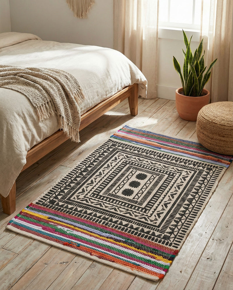 Thar Cotton Collection Area Rug -  Kovalam Rectangle Multi  lifestyle 20