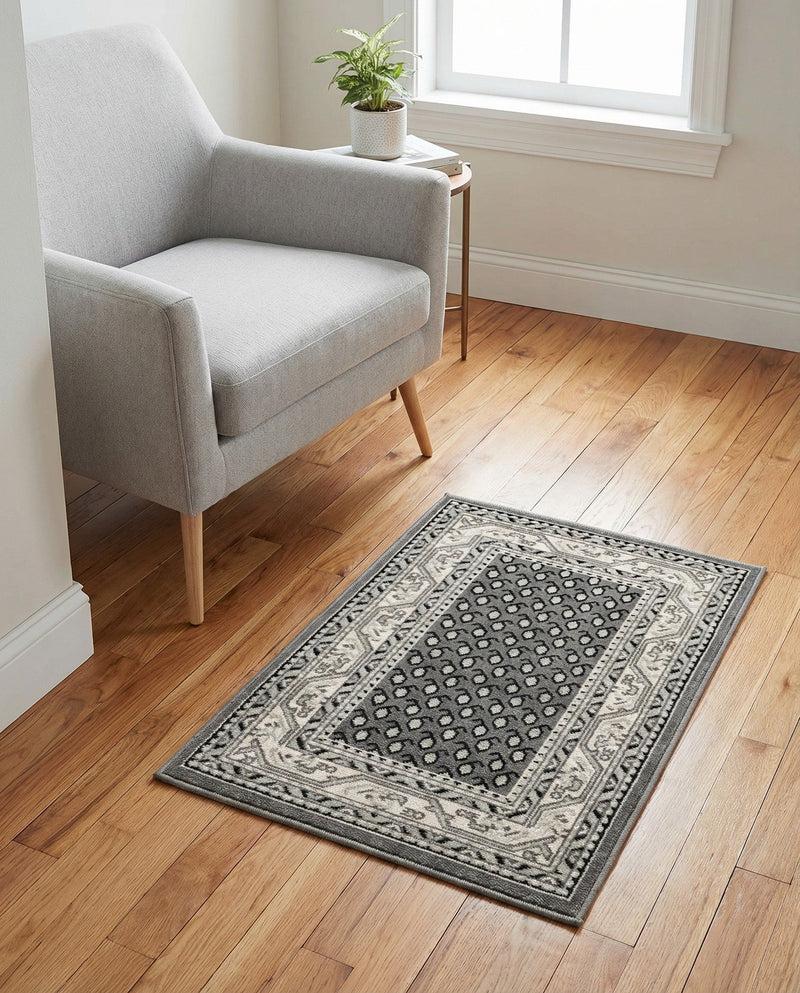 Soho Elegance Collection Area Rug -  Mercer (Gray) Rectangle Gray  lifestyle 35