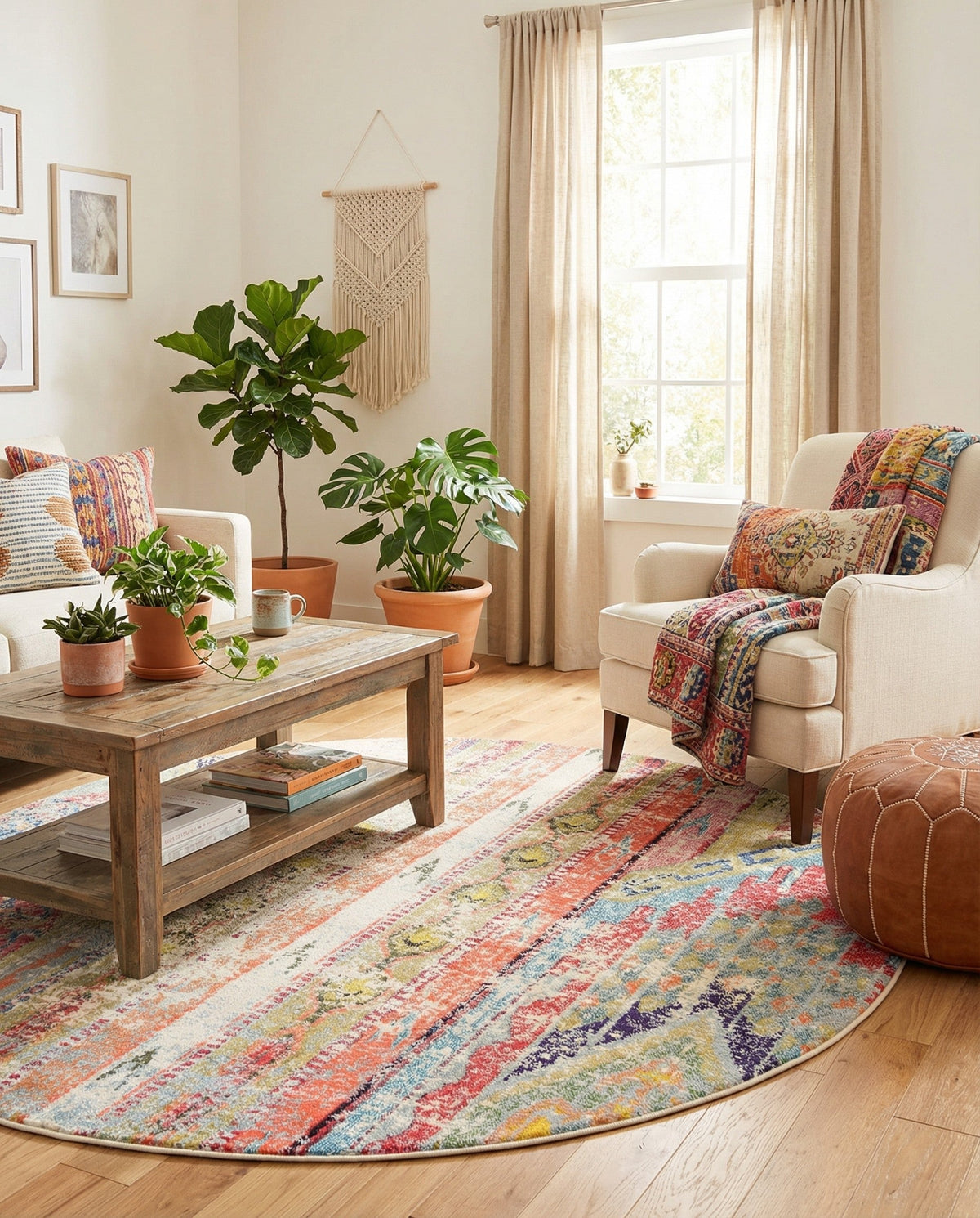 Sedona Vista Collection Area Rug -  Cholla Round Multi  lifestyle 42