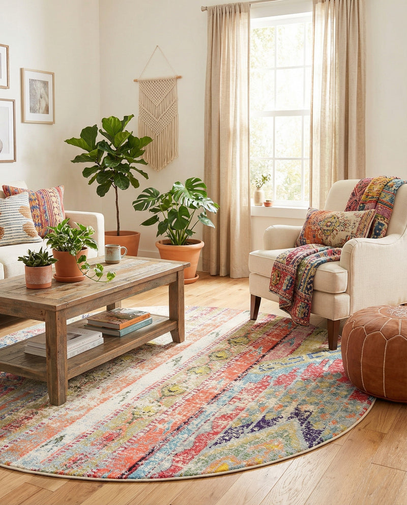 Sedona Vista Collection Area Rug -  Cholla Round Multi  lifestyle 42