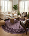 Horizon Collection Area Rug -  Apex (Purple) Round Purple  lifestyle 49