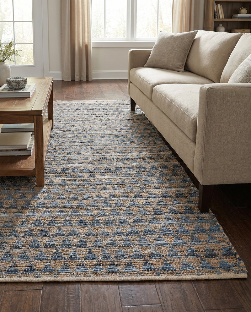 Osian Looms Collection Area Rug - Mumbai Rectangle Navy Blue  lifestyle 17