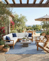Seaside Stripes Collection Area Rug - Cabana (Blue) Rectangle Blue  lifestyle 16