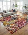 Trellis Mosaic Collection Area Rug -  Pergolatown (Multi) Square Multi  lifestyle 76
