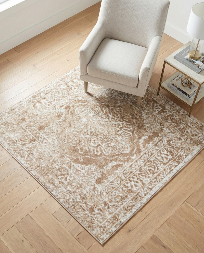 Cambridge Classics Collection Area Rug -  Magdalene (Beige) Square Beige  lifestyle 70
