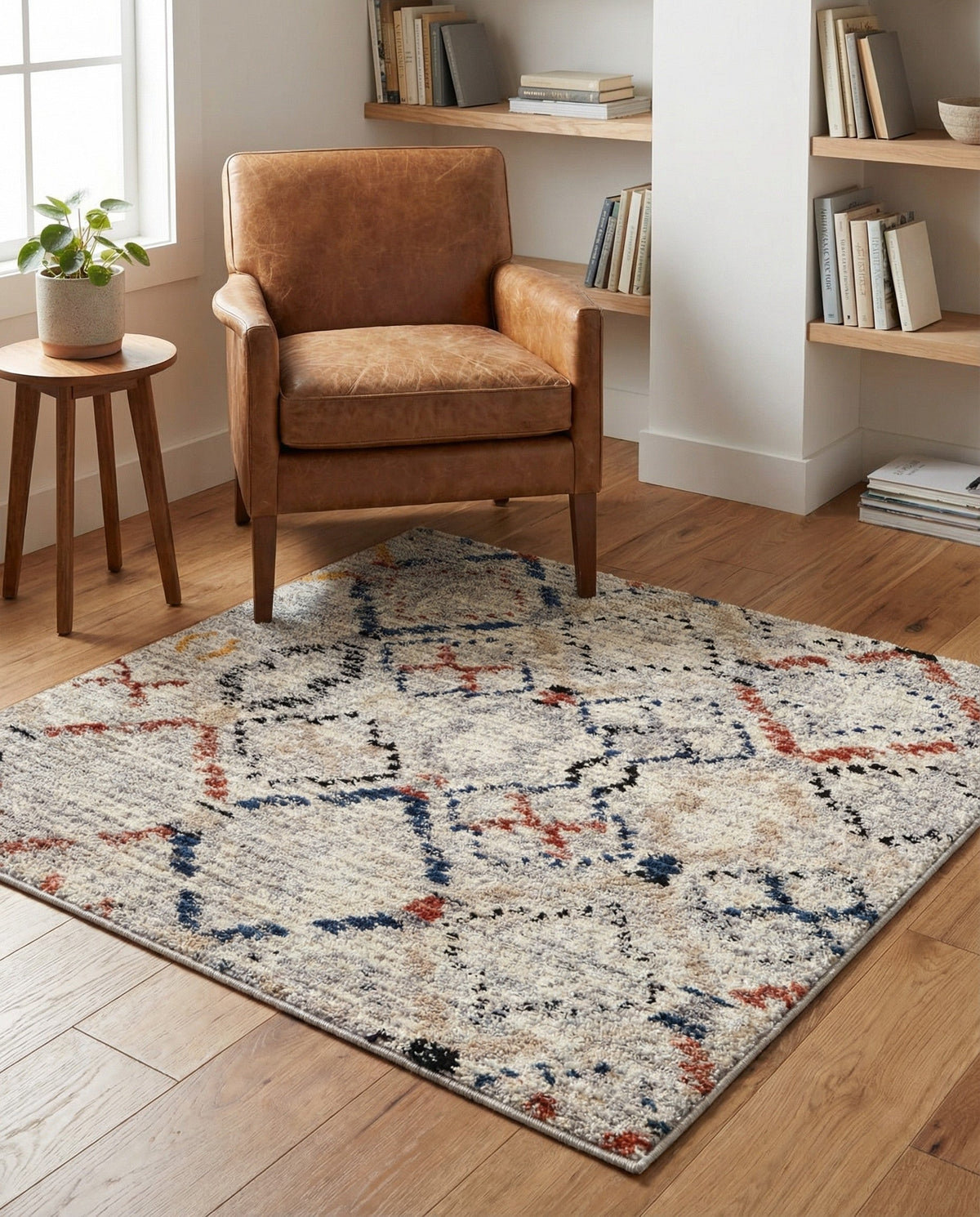 Santa Fe Trails Collection Area Rug - Canyon Square Multi  lifestyle 107
