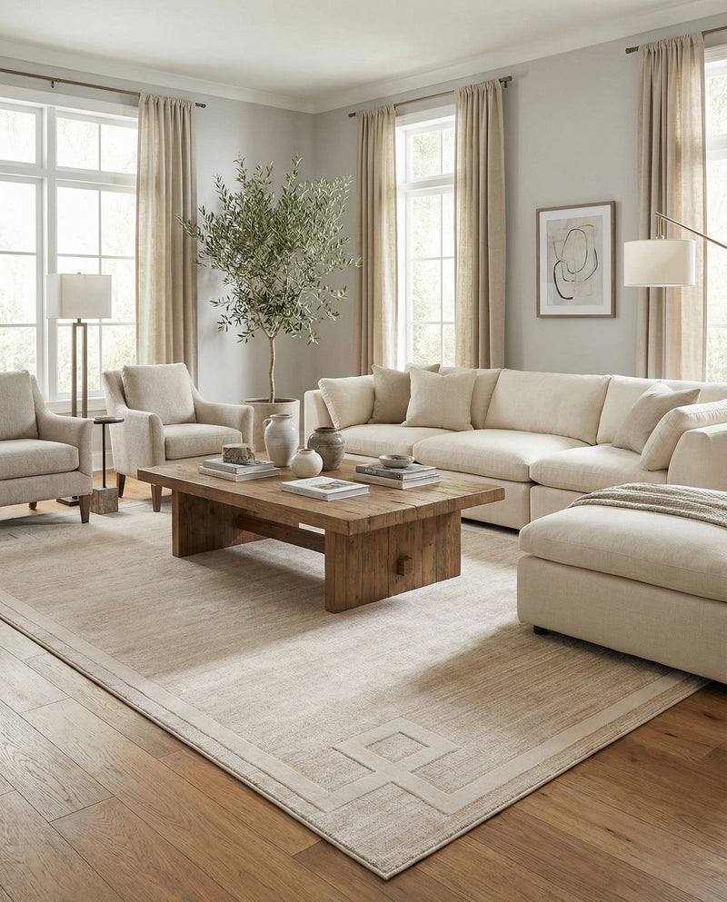 Metro Heights Collection Area Rug -  Bronx Rectangle Beige  lifestyle 47