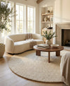 Woolen Sphere Collection Area Rug - Orbsburg (Ivory) Round Ivory  lifestyle 63