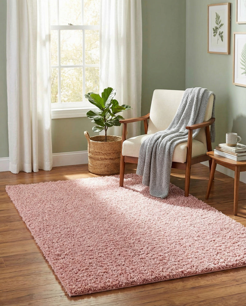 Alpine Plush Collection Area Rug -  Cortina (Dusty Rose) Rectangle Dusty Rose  lifestyle 7