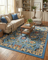 Tabriz Tapestry Collection Area Rug - Sahand (Blue) Rectangle Blue  lifestyle 7
