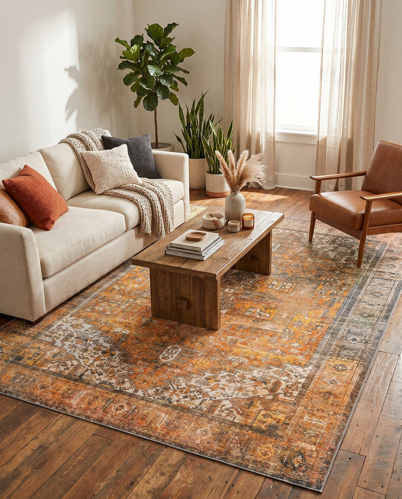 Heritage Elegance Collection Area Rug -  Windsor (Yellow) Rectangle Yellow  lifestyle 4