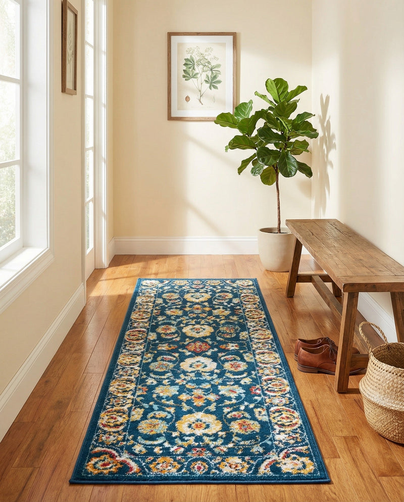 Adriana Terrace Collection Area Rug -  Positano (Navy Blue) Runner Navy Blue  lifestyle 67