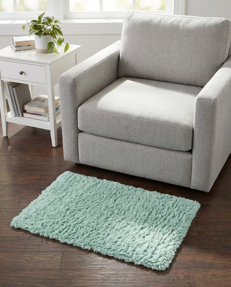 Eternal Plush Oasis Collection Area Rug -  Tranquility (Cyan) Rectangle Cyan  lifestyle 9