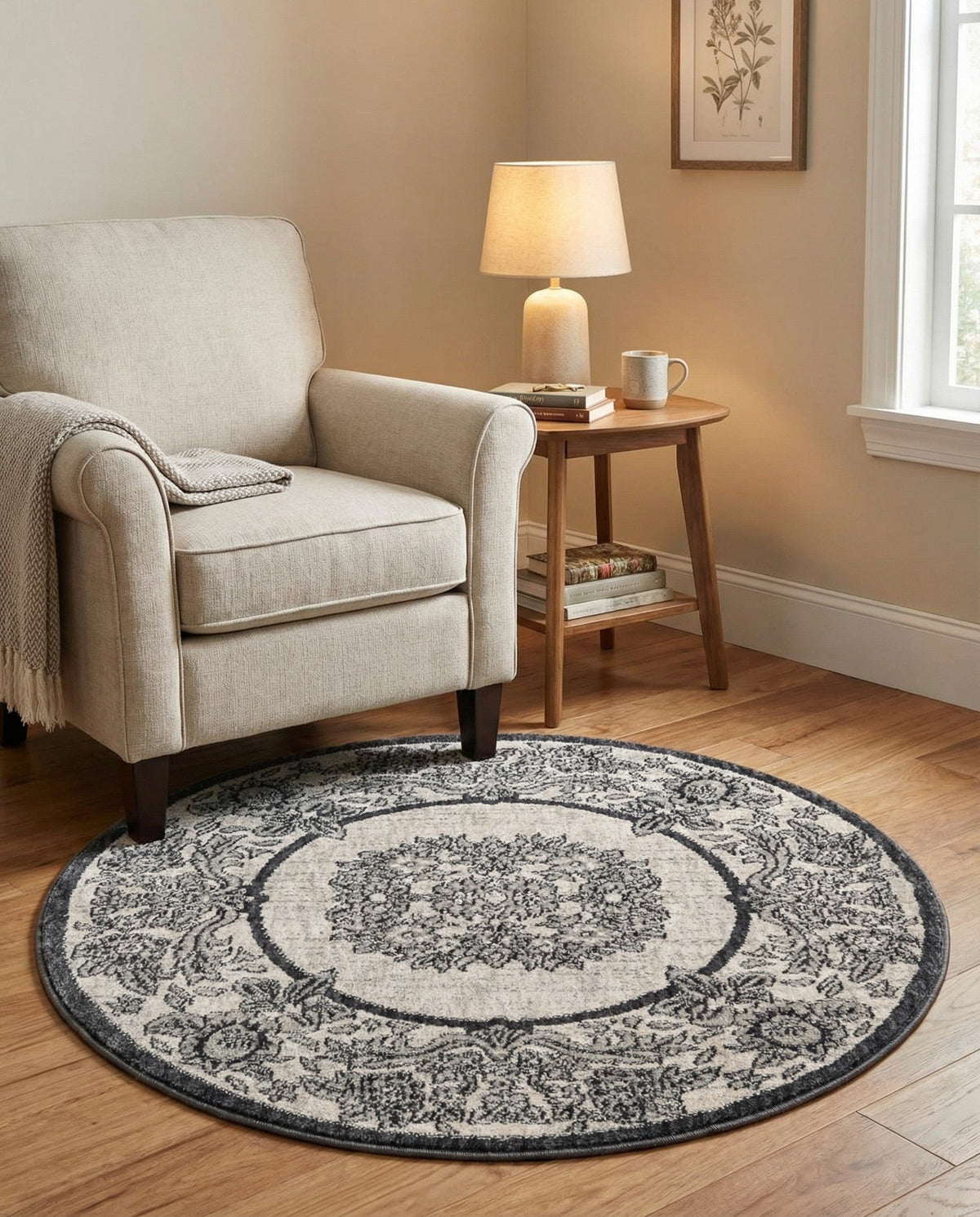 Heritage Harbor Collection Area Rug -  Seabreeze Round Ivory  lifestyle 167
