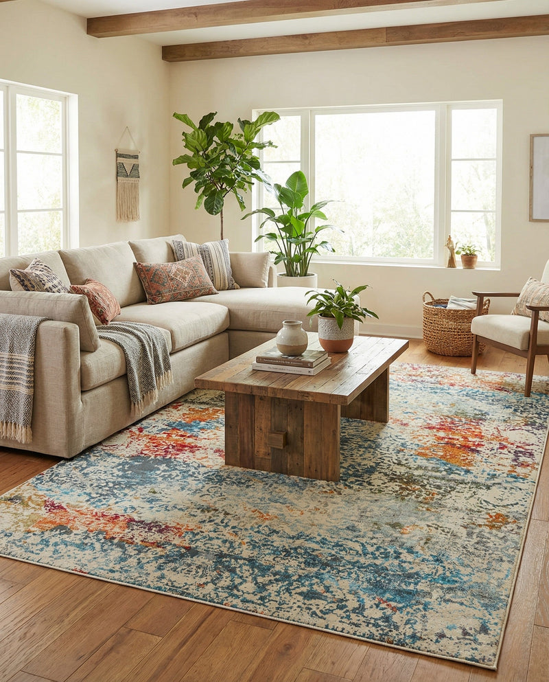 Caribbean Breeze Collection Area Rug -  Isla Rectangle Cream  lifestyle 26