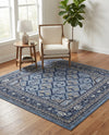 Horizon Collection Area Rug -  Aurora Square Blue  lifestyle 57