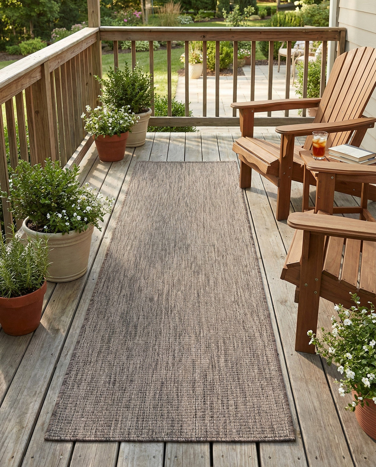 Seaside Serenity Collection Area Rug - Veranda (Light Brown) Runner Light Brown  lifestyle 116
