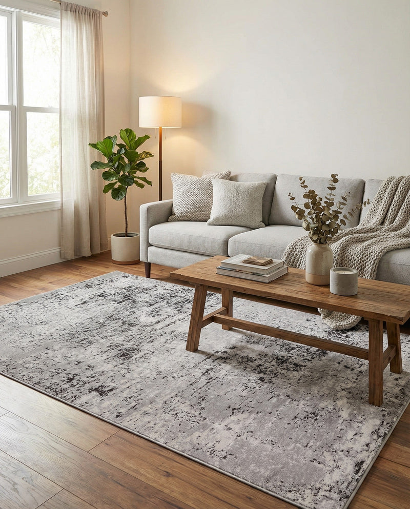Dresden Elegance Collection Area Rug -  Pirna Rectangle Gray  lifestyle 36